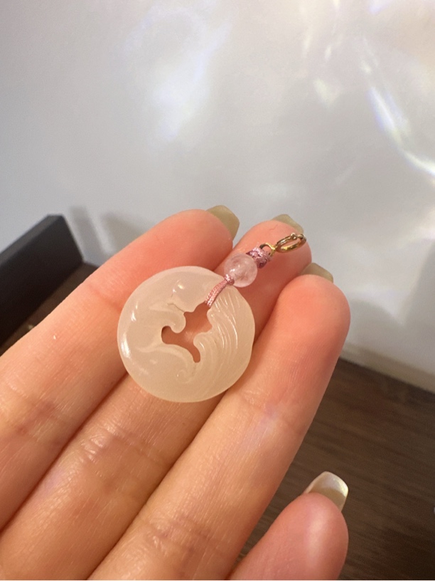 木润【藕粉凤九】天然和田玉吊坠藕粉凤九