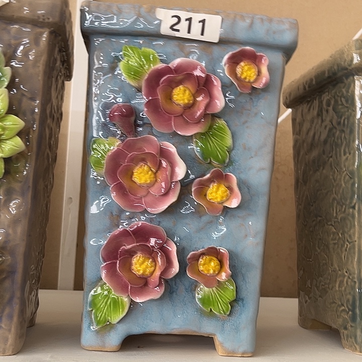 粗陶材质多肉花盆发货两个大底孔