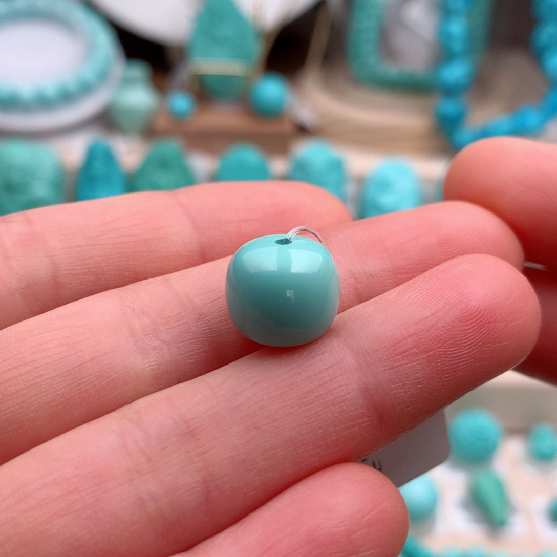 绿松石珠宝奇石未镶嵌11.6mm