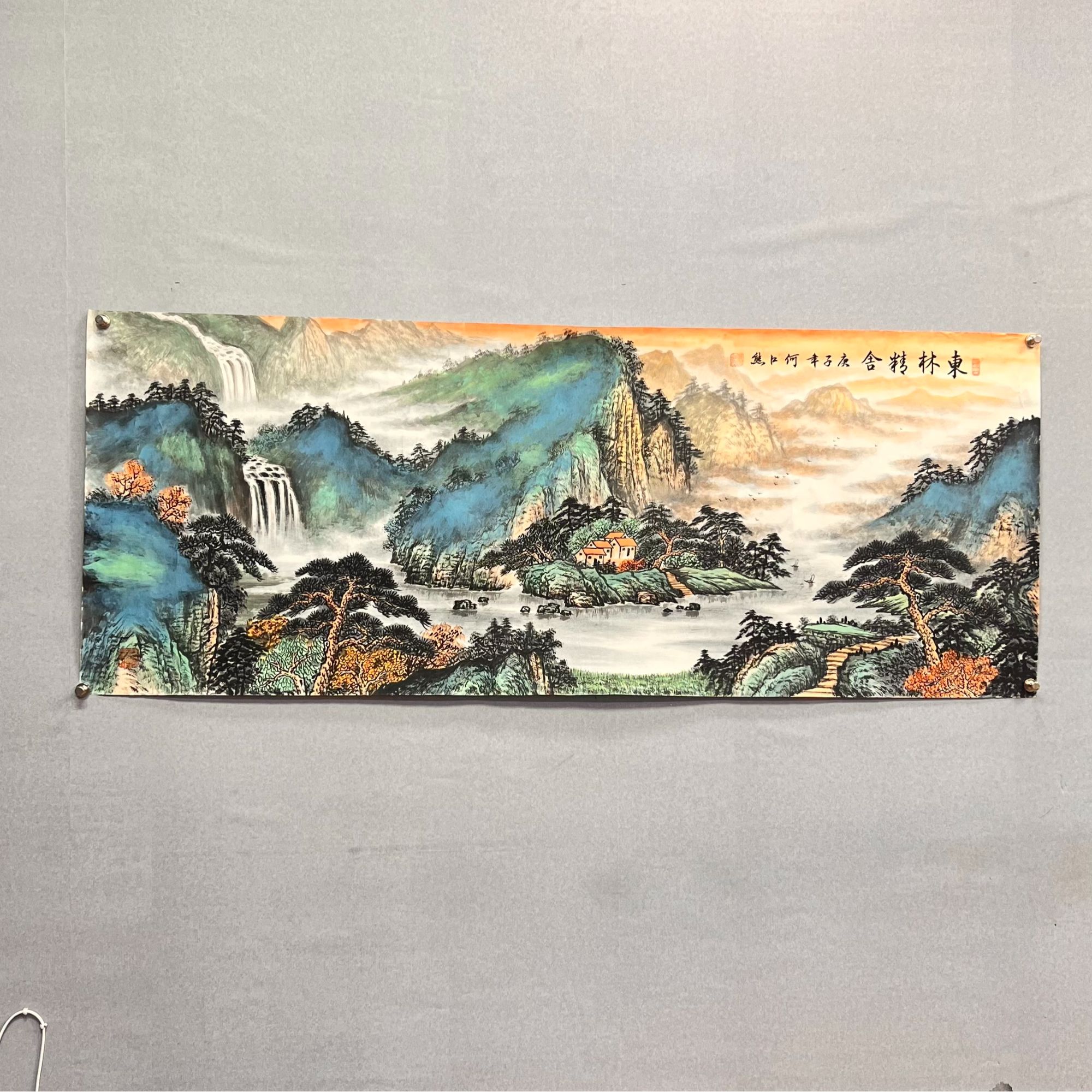 《东林精舍》六尺 何江熊 山水国画1.21