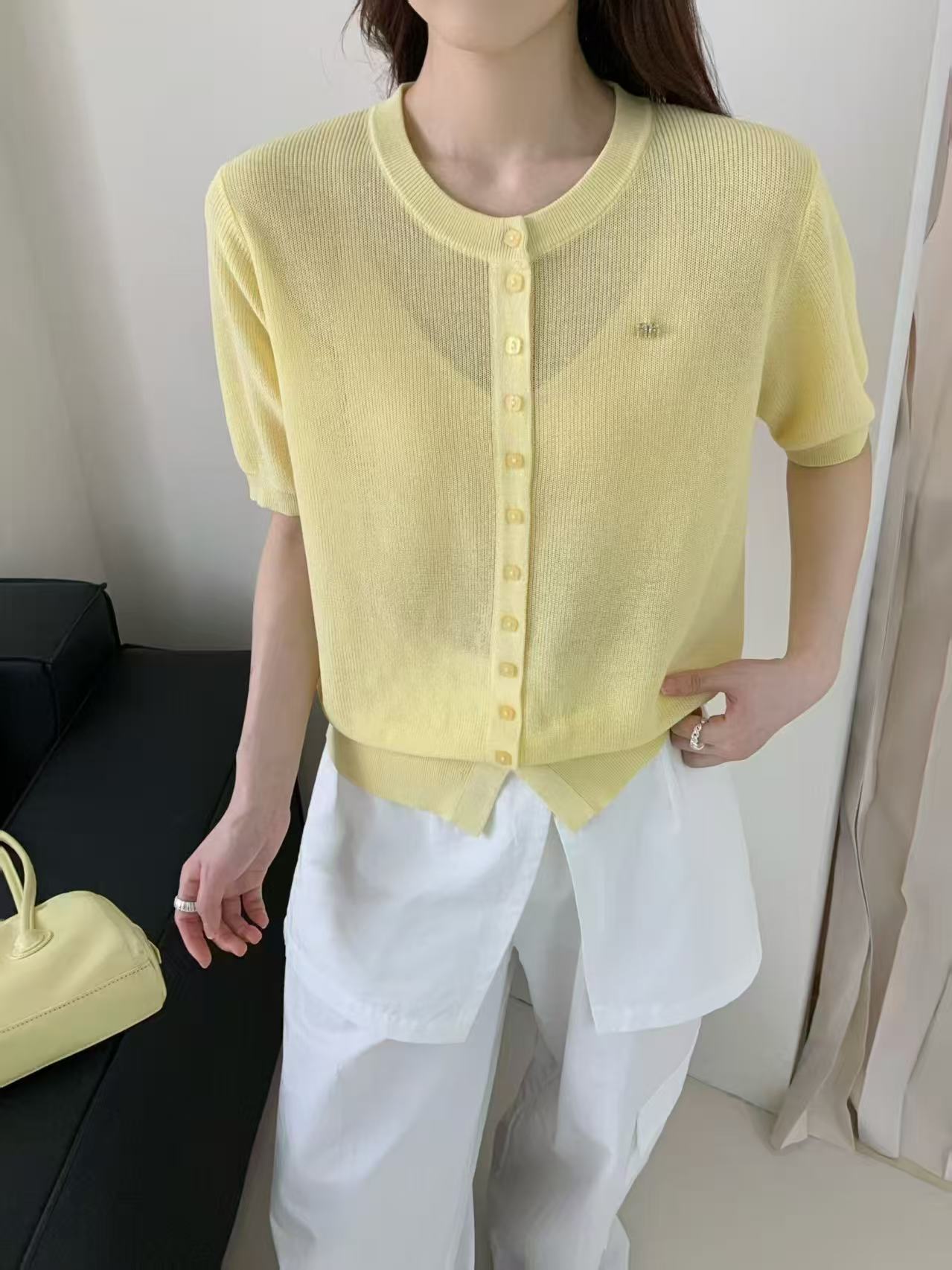 【蕙子严选】 ZH  20012女装女士新款百搭圆领假开衫扣T恤