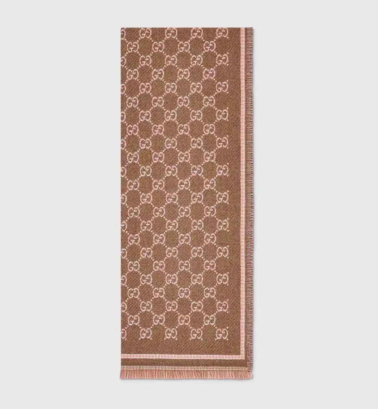GUCCI/古驰浅棕色双面围巾 180 x48  [羊]