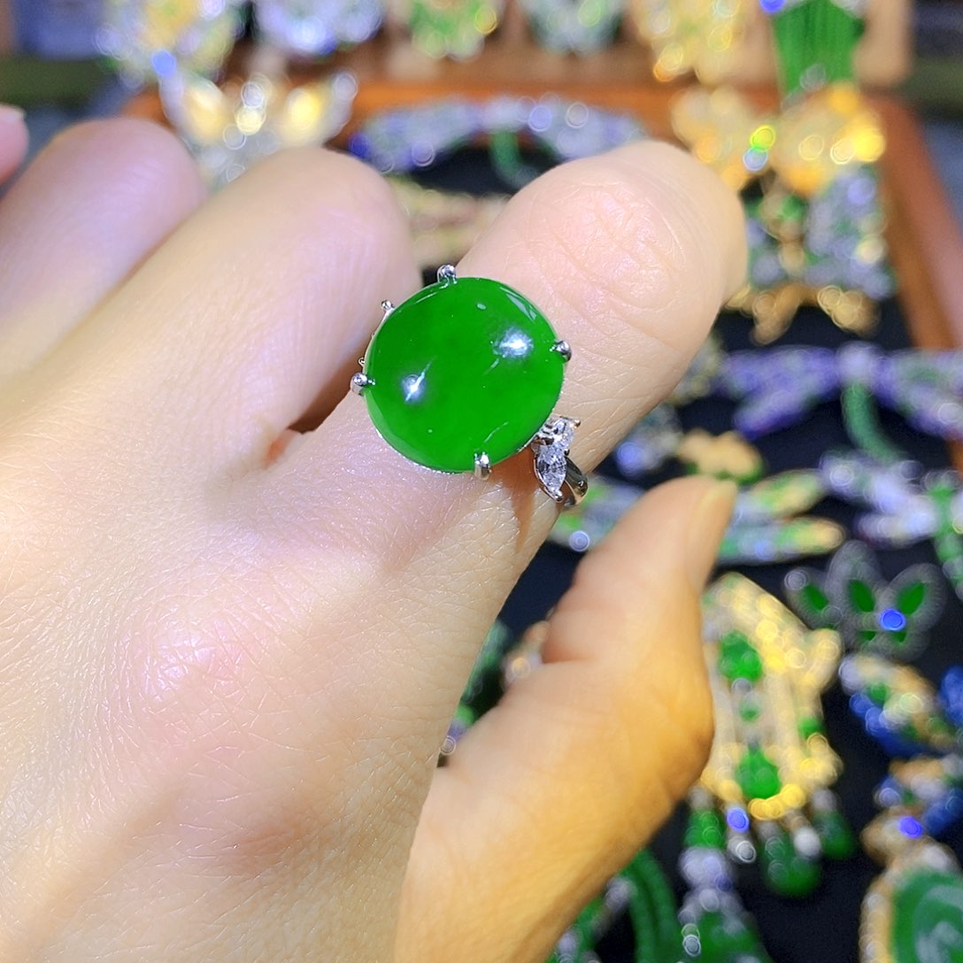 吊坠(不含链)银S925镶嵌翡翠