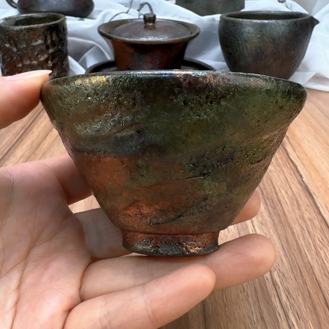 荥经黑砂炸福利窑彩微瑕斗笠杯不退不换介意勿拍29