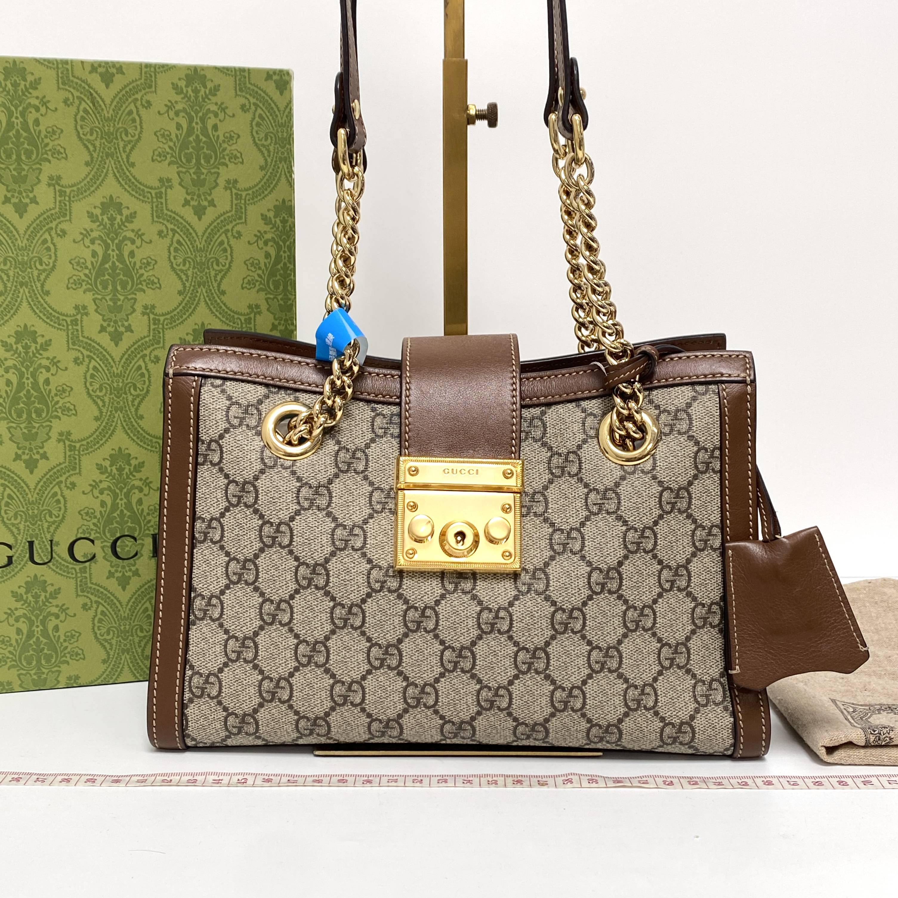 99新 GUCCI/古驰 桔夕总仓 古驰焦糖老花padlock包 FA959