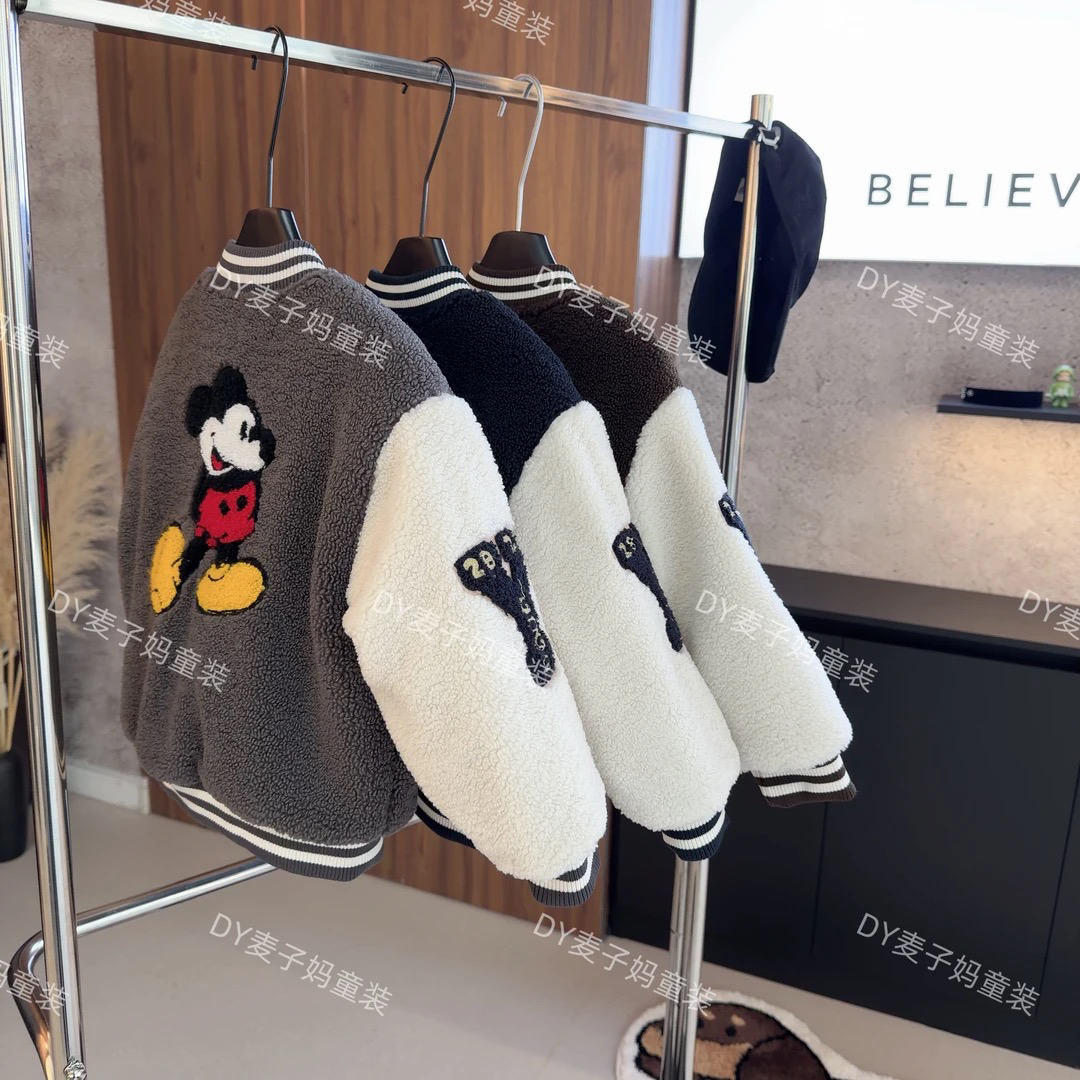 现货MZ.返场米奇-儿童冬季保暖夹棉米奇贴布毛毛外套038