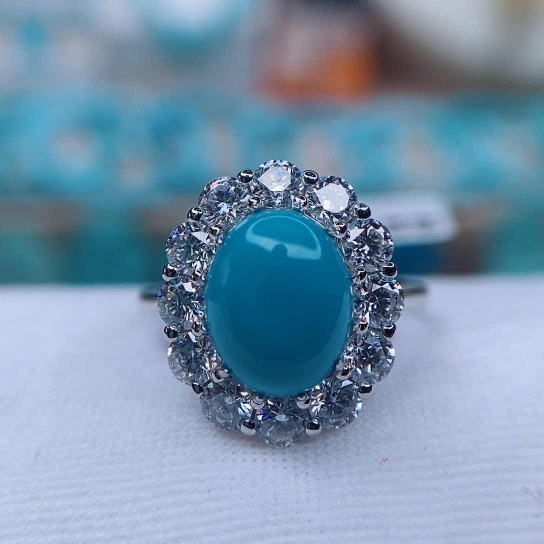 绿松石戒指银S925镶嵌