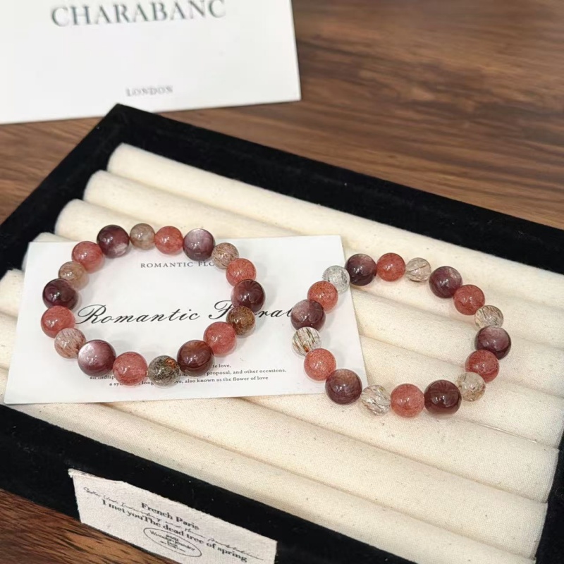 X1844[锦绣未央]超七草莓晶紫锂云母手链高端轻奢手串多样性发一