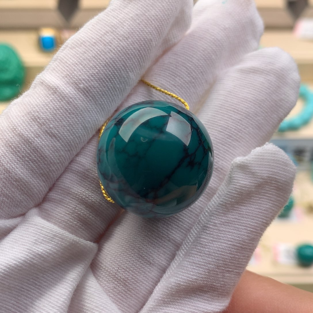 未镶嵌绿松石珠宝奇石23.6mm