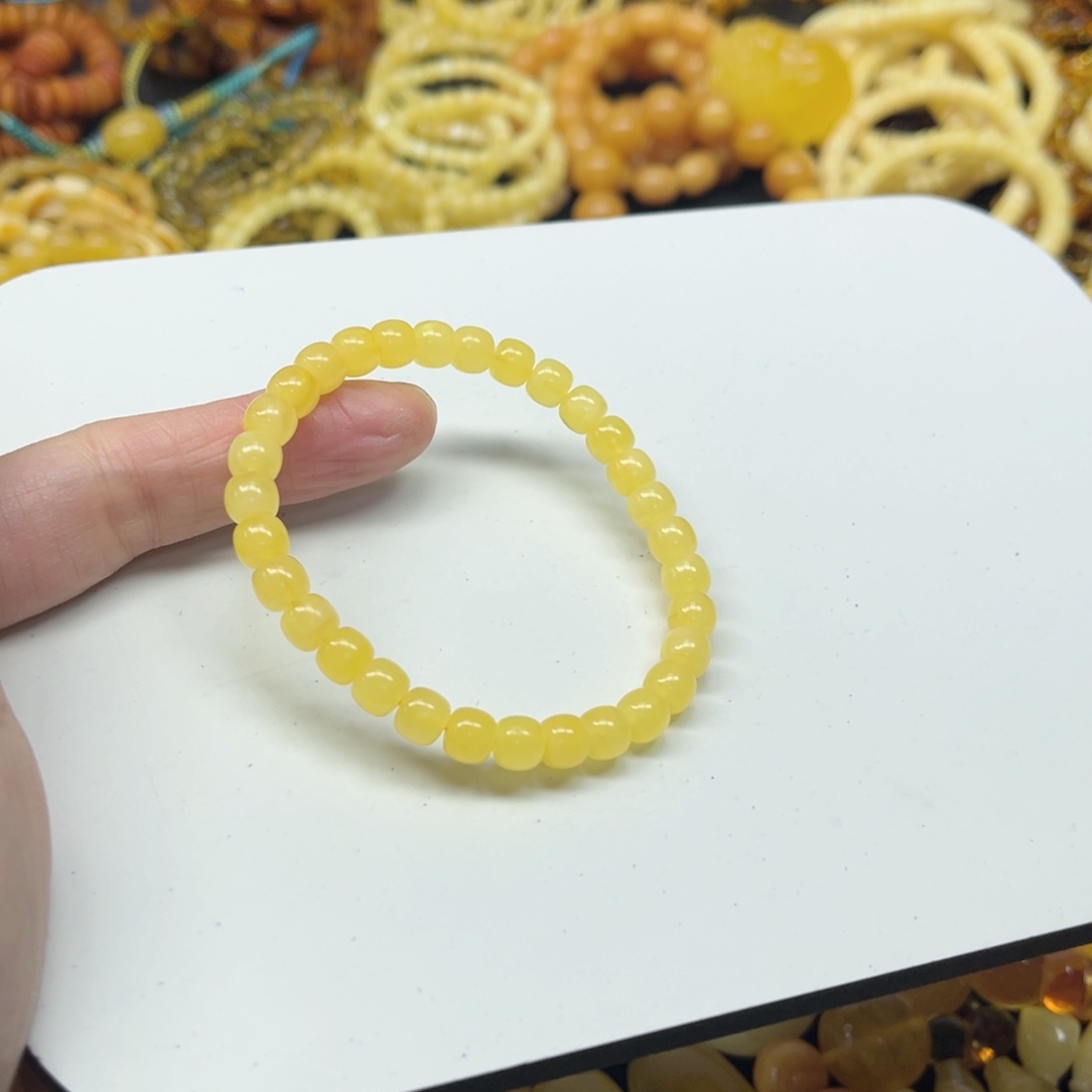 蜜蜡未镶嵌手链蜜蜡手串