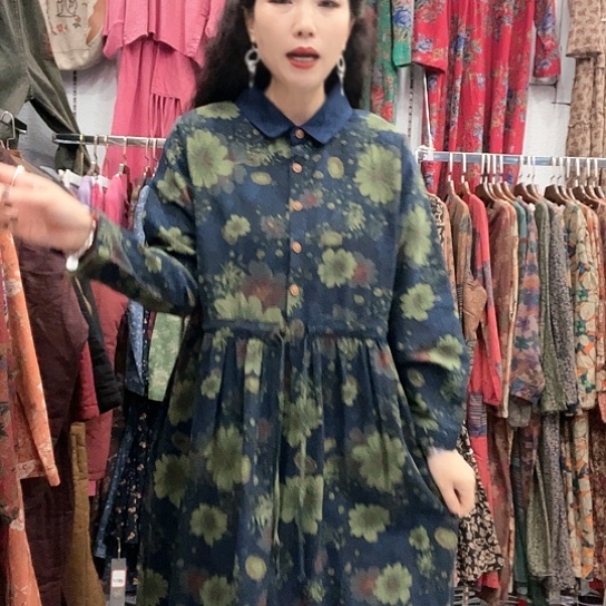 织绣招财猫麻裙887-6