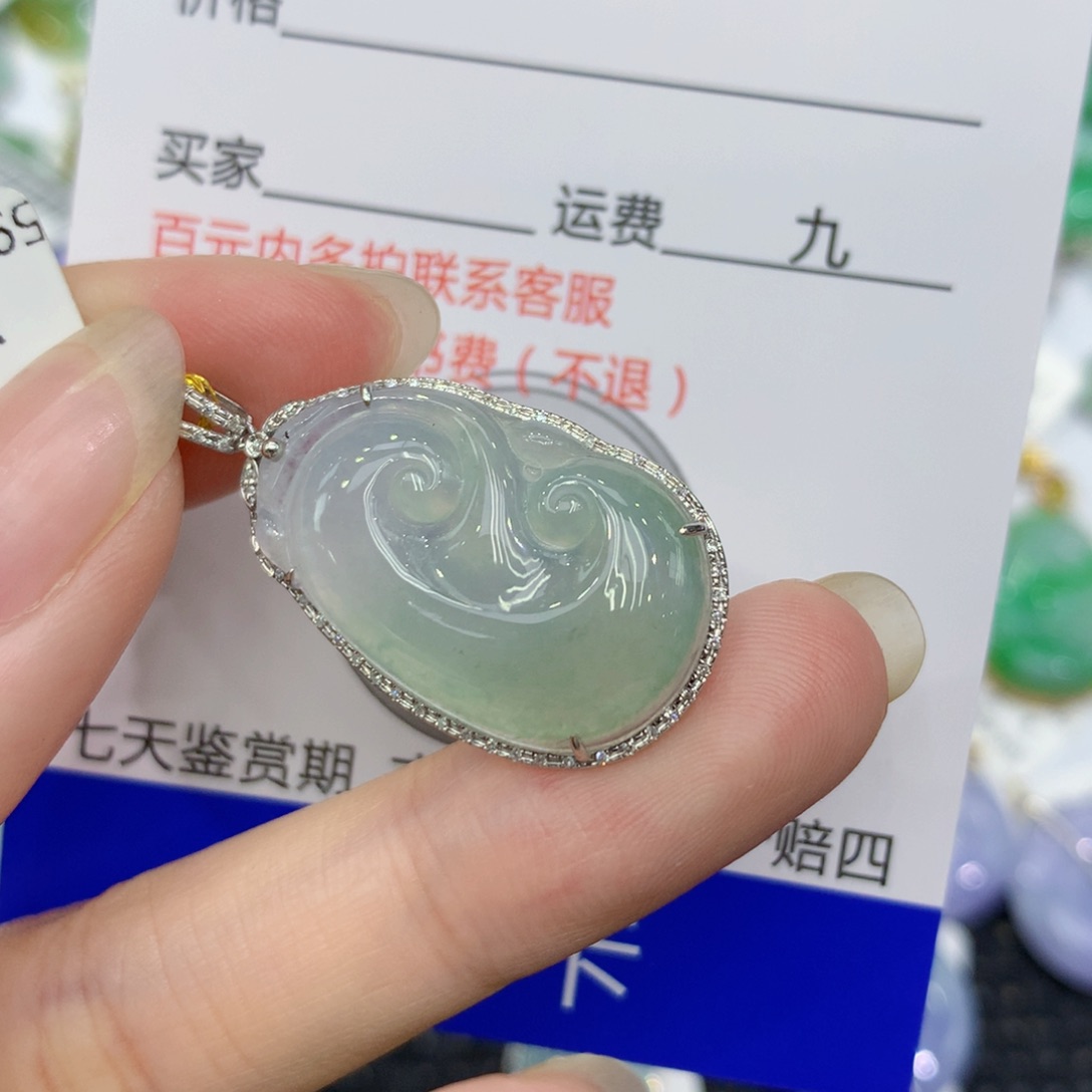 翡翠颈饰18K金镶嵌8888888888