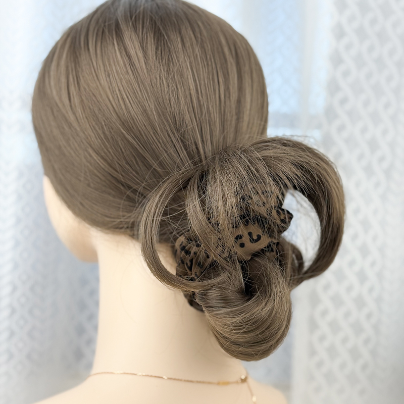 秋季新品豹纹大肠发圈扎头发发饰头绳鸡毛毽子头皮筋秋冬植绒头花