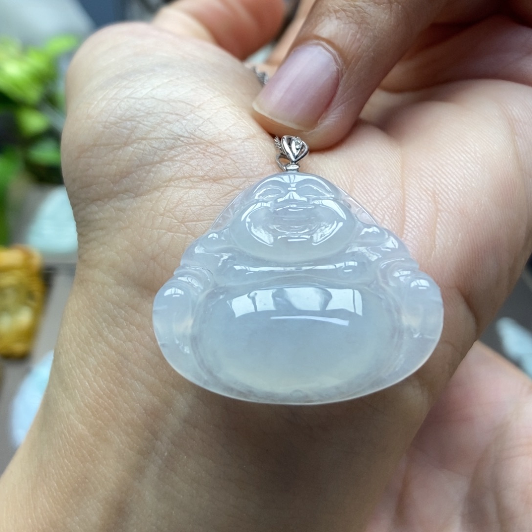 翡翠18K金镶嵌颈饰吊坠19