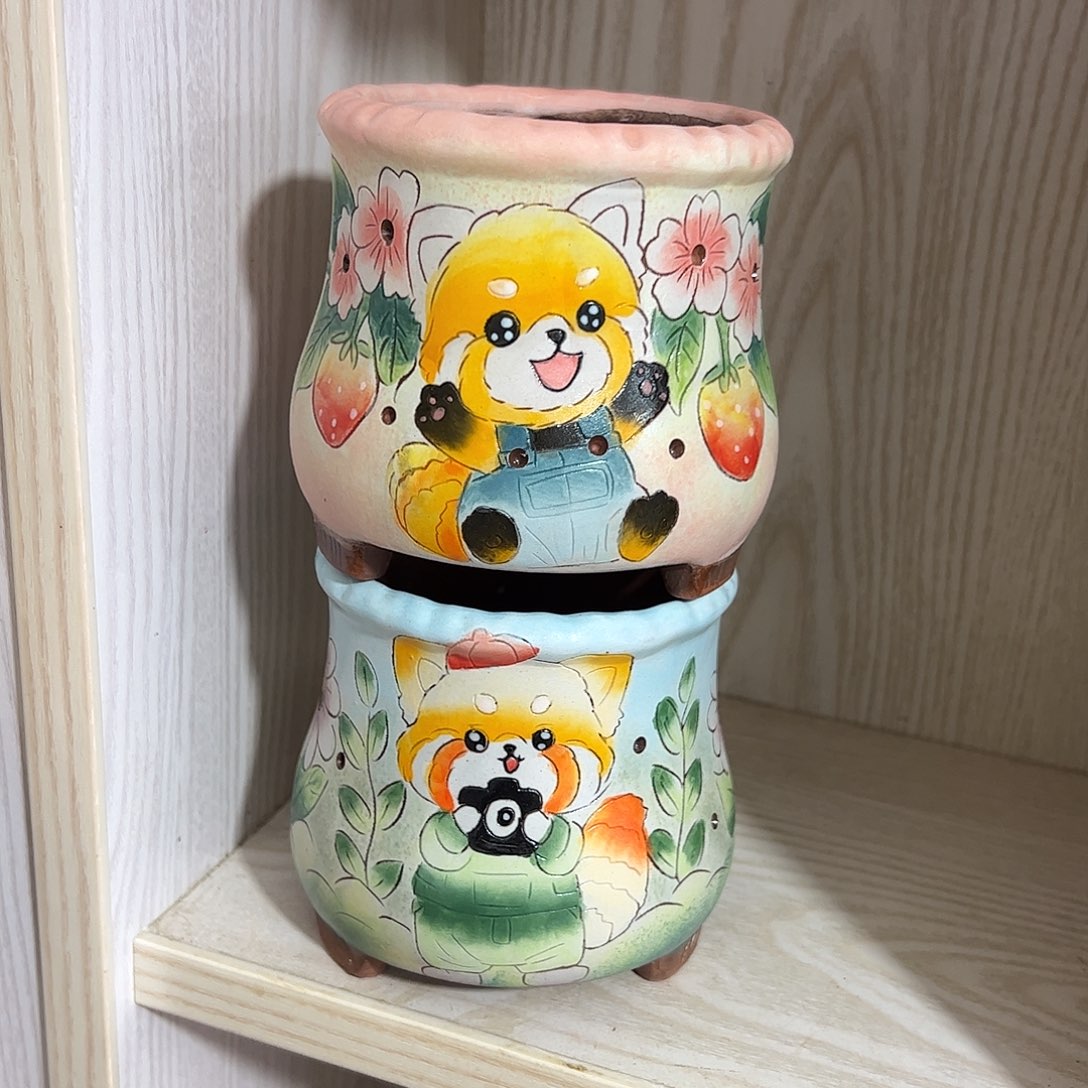 景德镇炫彩手绘口8.5高10