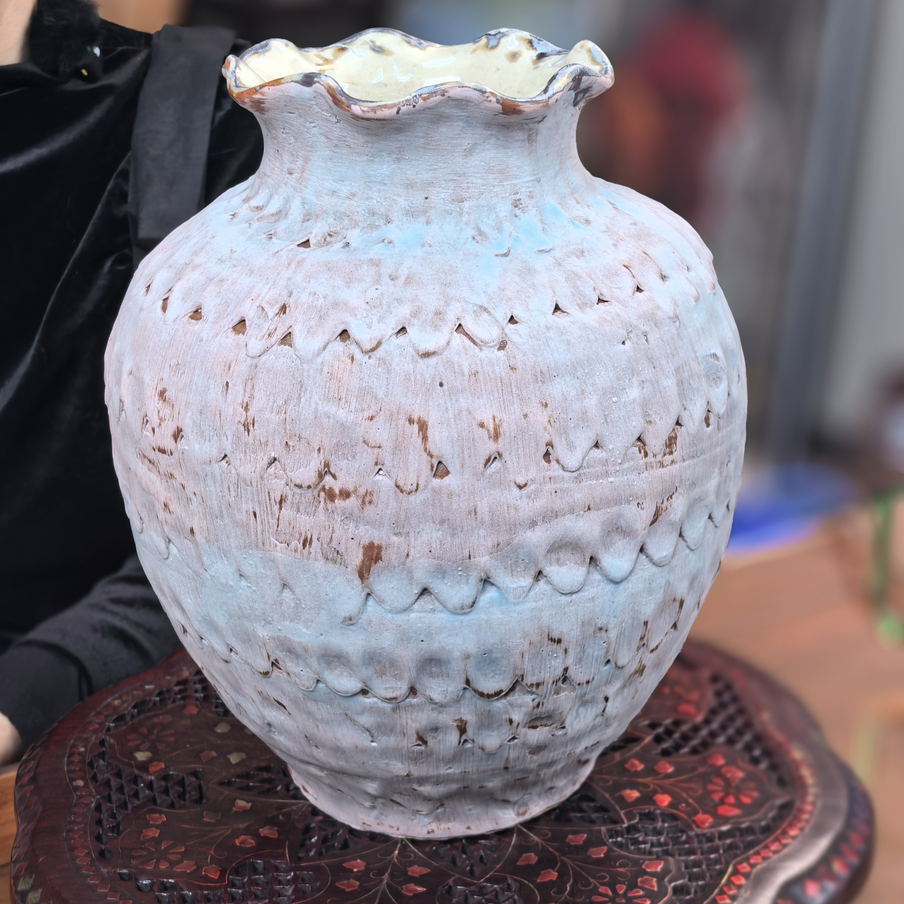 手工全盘泥花瓶复古设计师高定