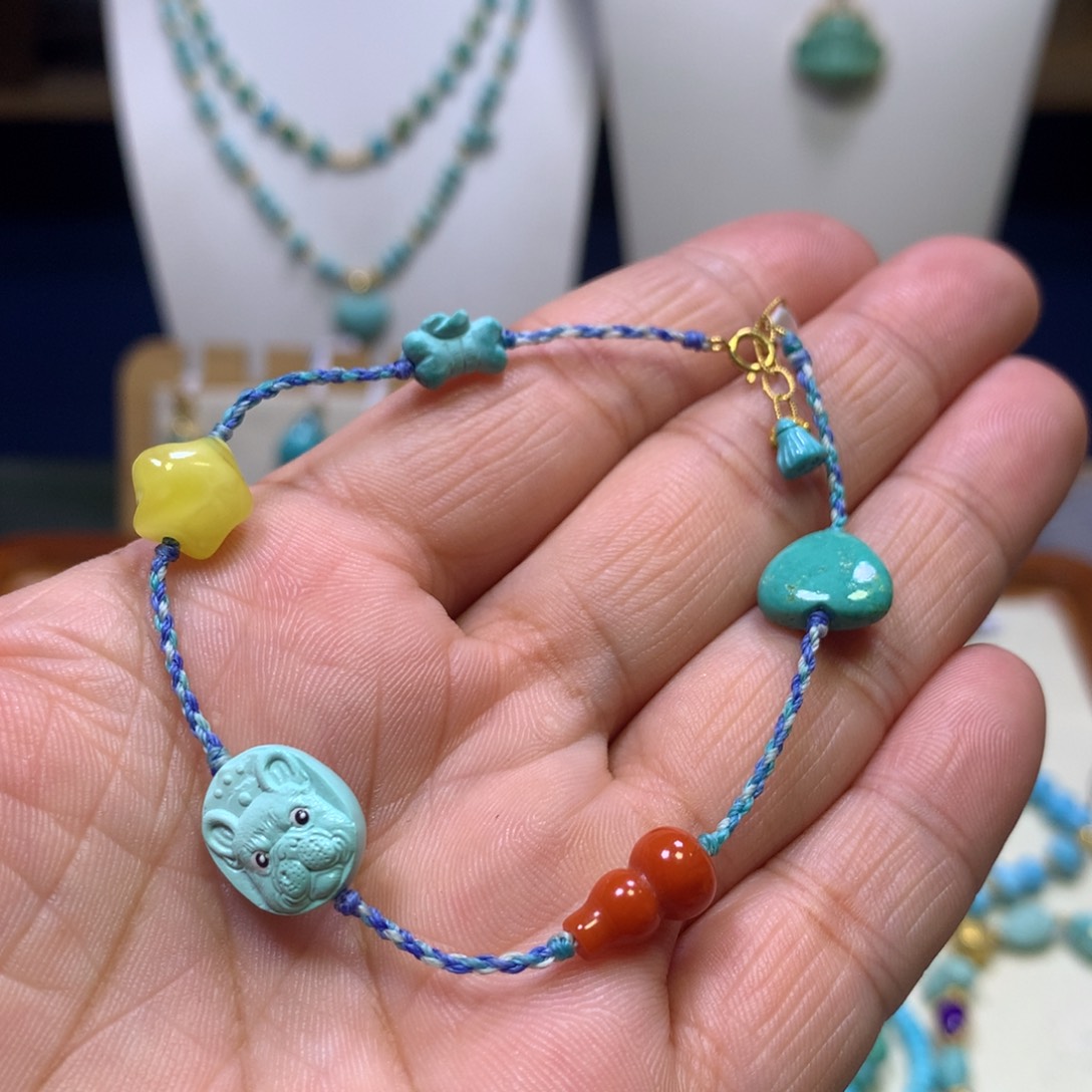 绿松石18K金镶嵌单圈