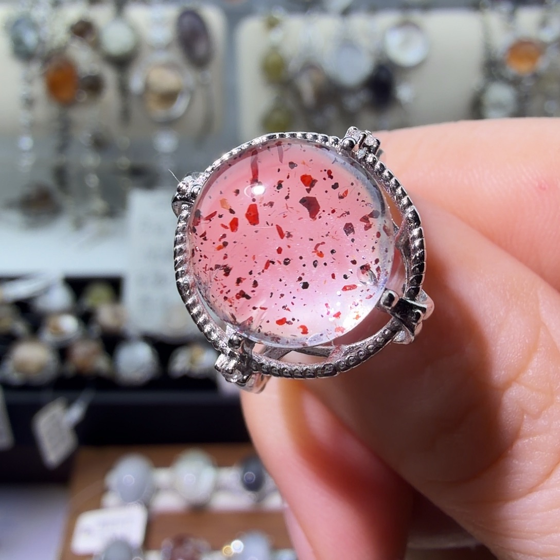 s***y水晶戒指银S925镶嵌