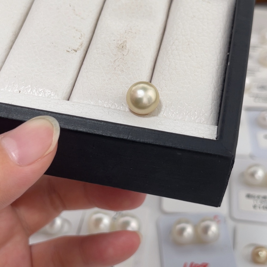 未镶嵌金珠单珠9-10mm特价海水珍珠