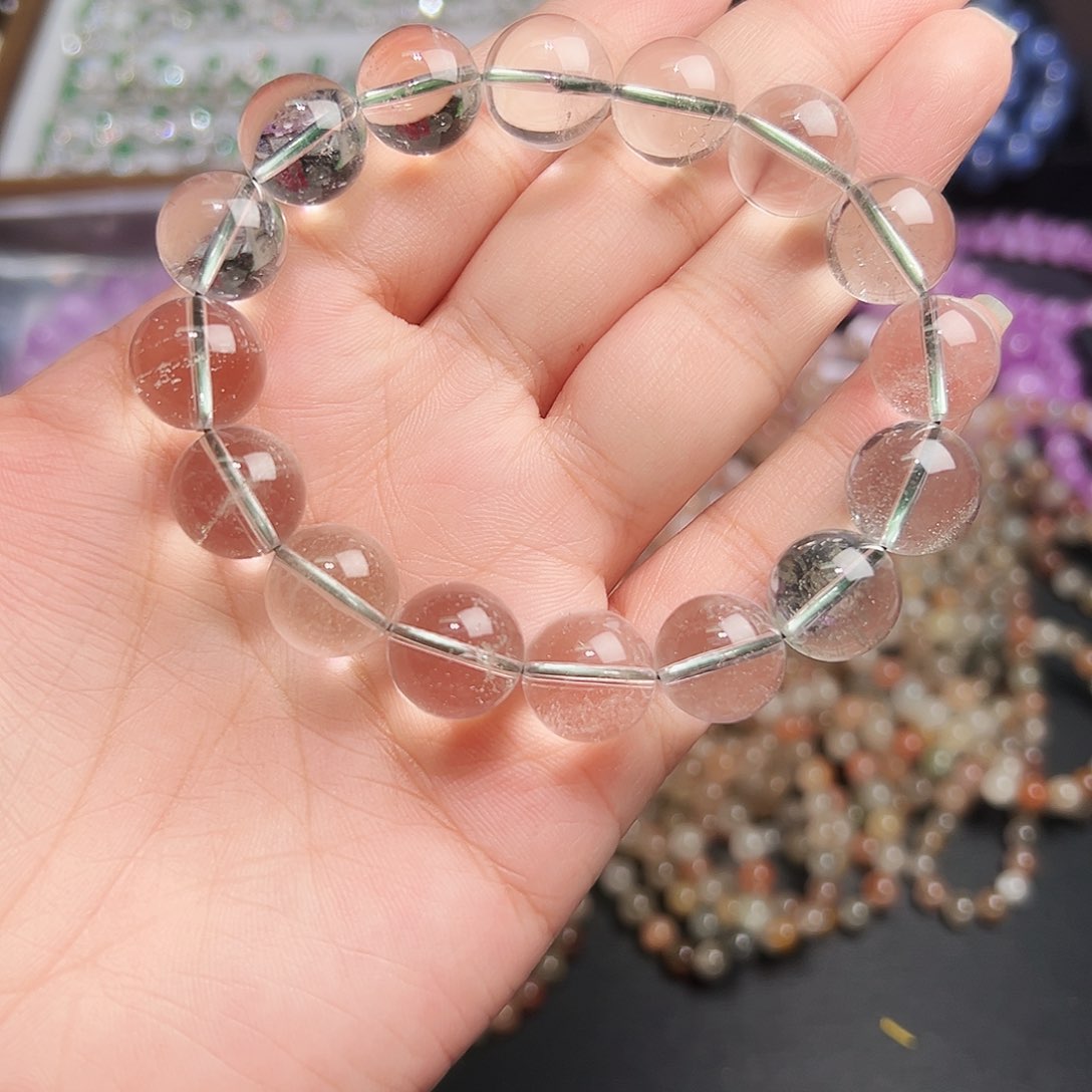 未镶嵌手链水晶绿幽灵13毫米19号