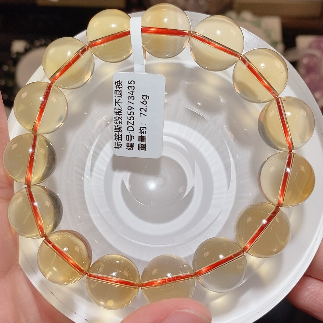 水晶手链未镶嵌F黄水晶15