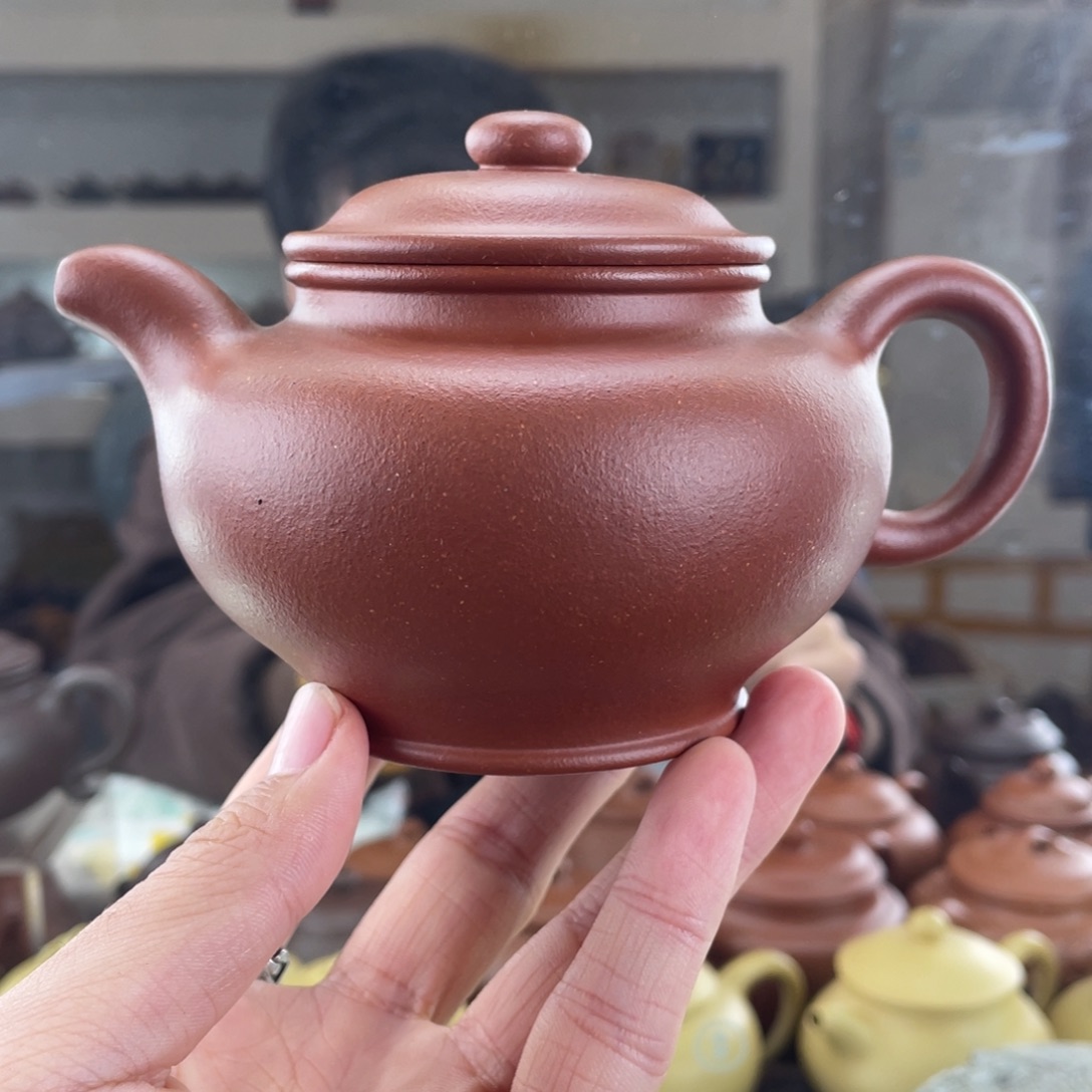 紫砂茶壶260cc红降坡茶壶