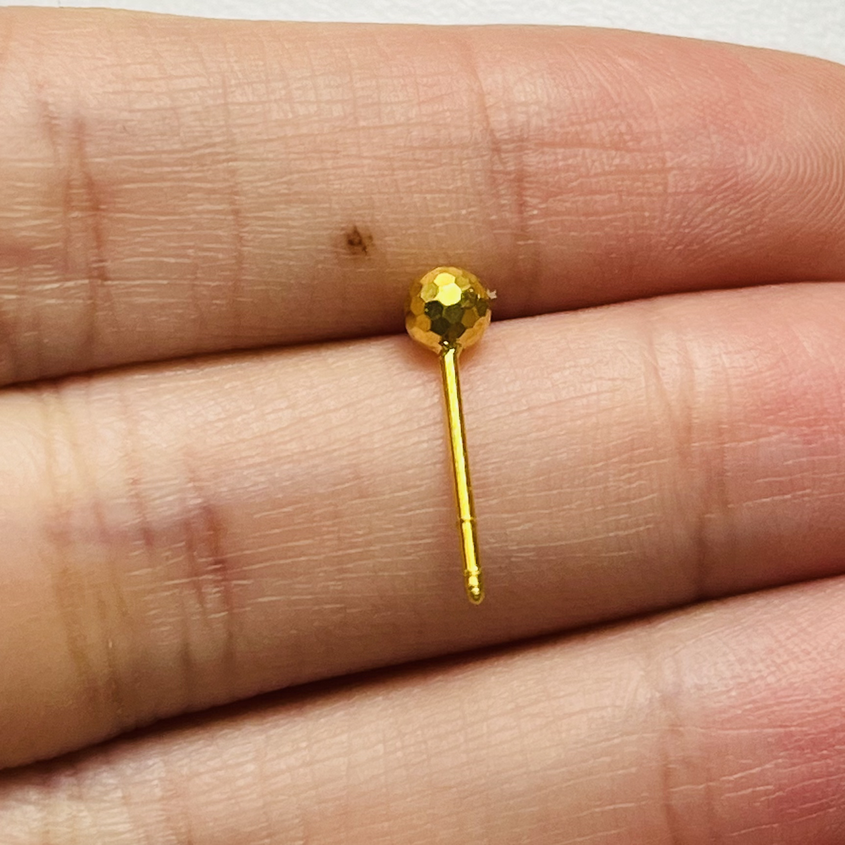 年终狂欢季  足金999 4mm直针蹦迪黄金耳钉