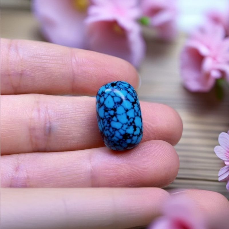 湖北原矿知己精美绿松石乌兰花枣珠高瓷散珠鼓珠