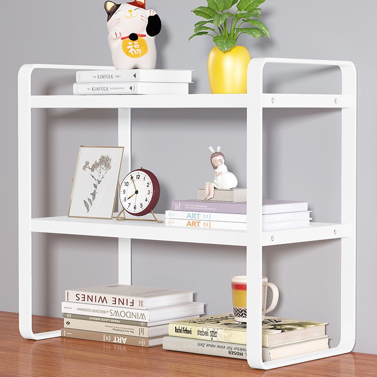 桌面置物架办公室工位收纳书架办公桌双层桌上桌子台面分层架子