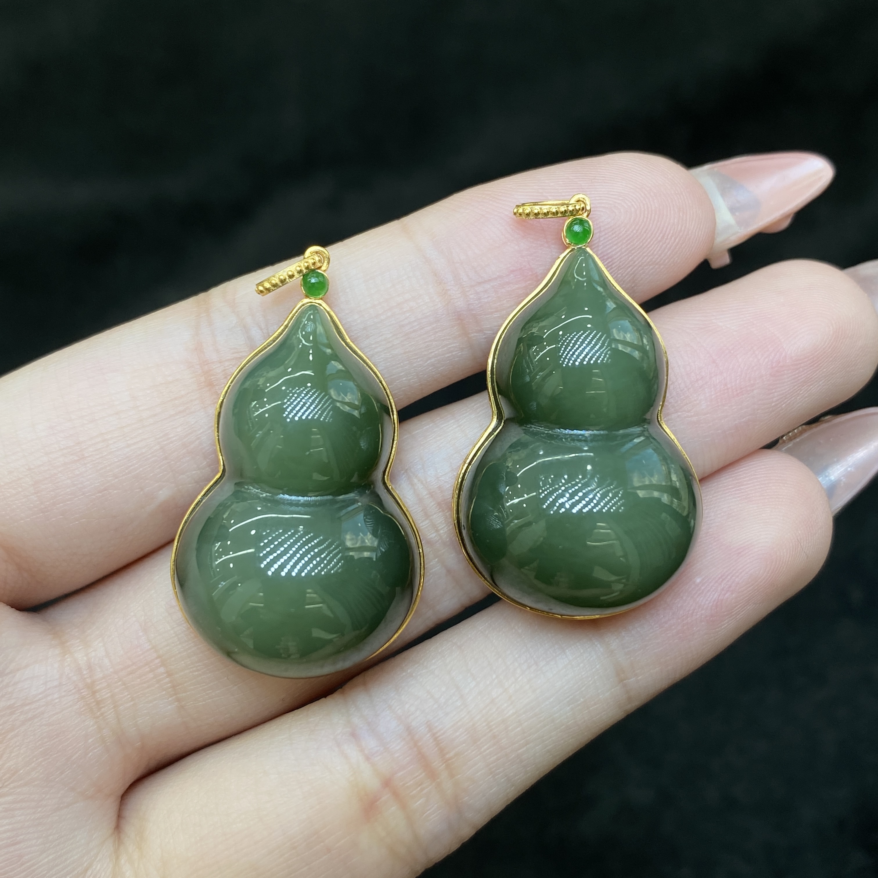 【小北好物】18K金和田玉吊坠约29*19mm【多样性发一件】QH75X470