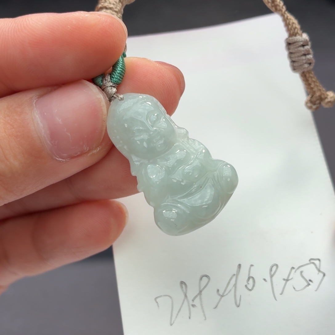 翡翠未镶嵌颈饰 宝宝佛
