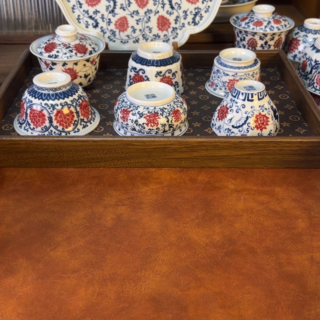 摆件景德镇茶器原矿釉里红