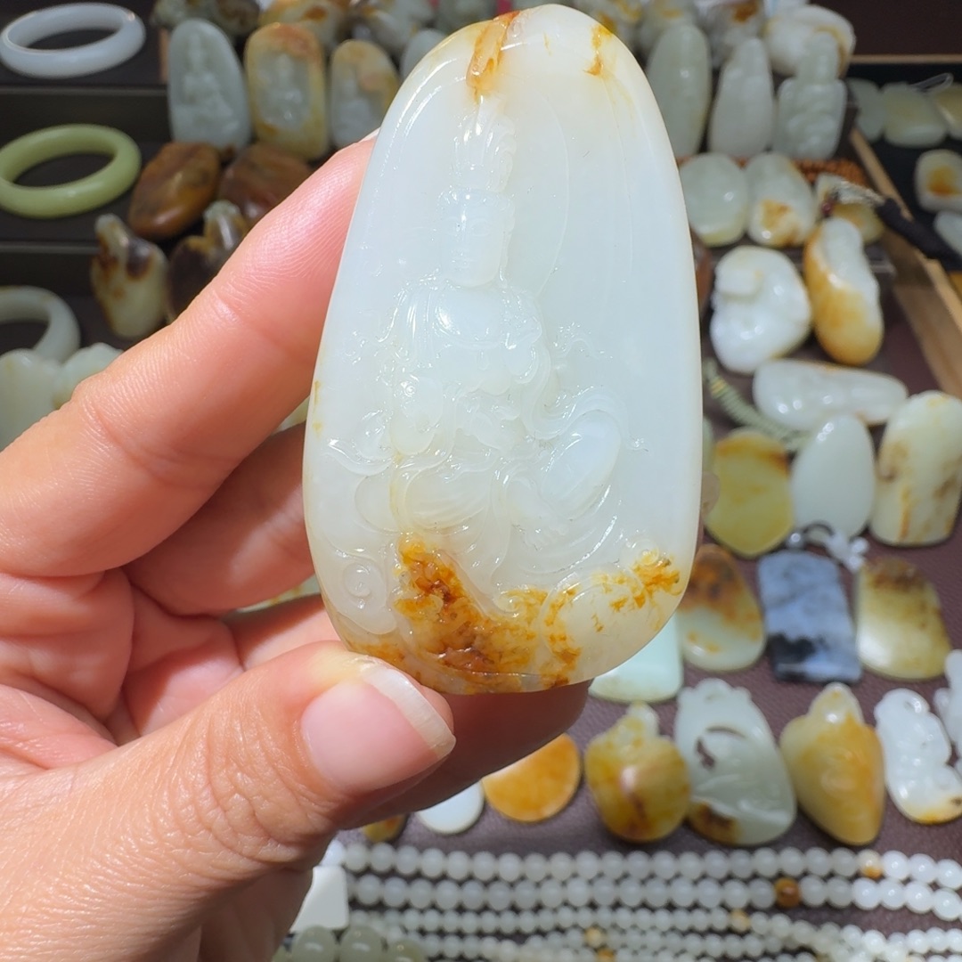 和田玉未镶嵌吊坠(不含链)