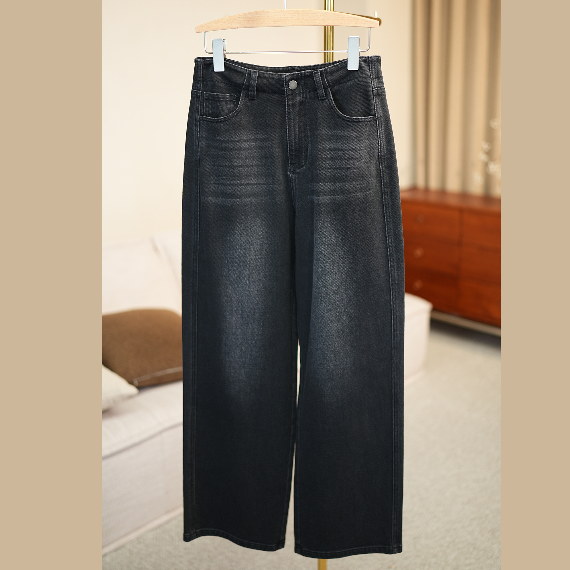 【馨悦】微松镰刀裤女休闲风秋冬高腰冬季牛仔裤 F018-KC520