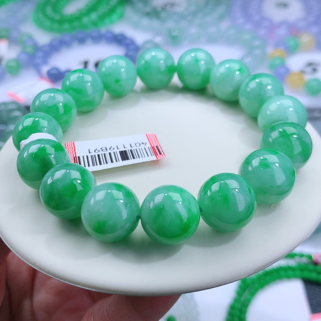 翡翠手串未镶嵌卡12.8