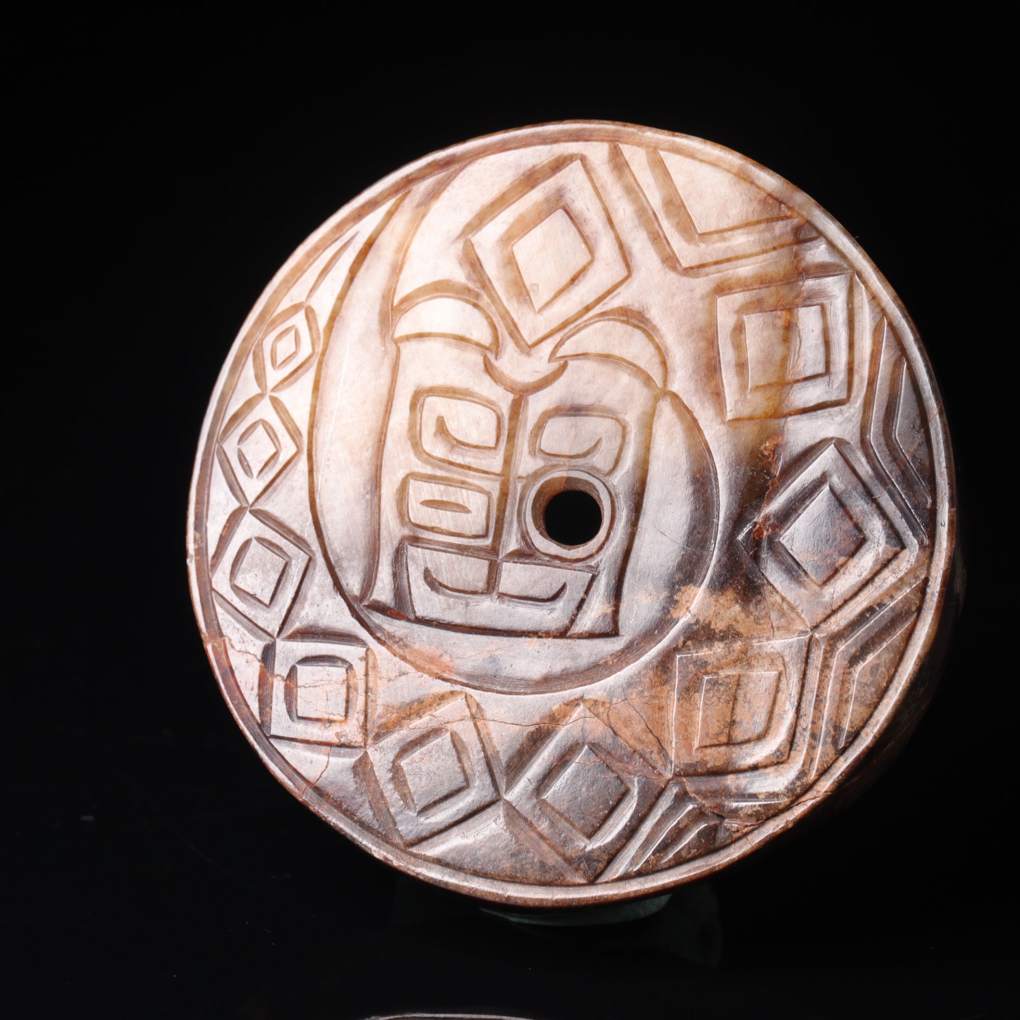 明代和田玉龙纹玉璧-CS