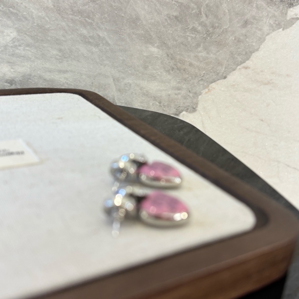 铜合金仿水晶耳饰 铜合金珐琅耳饰 爱心字母耳环EH2619