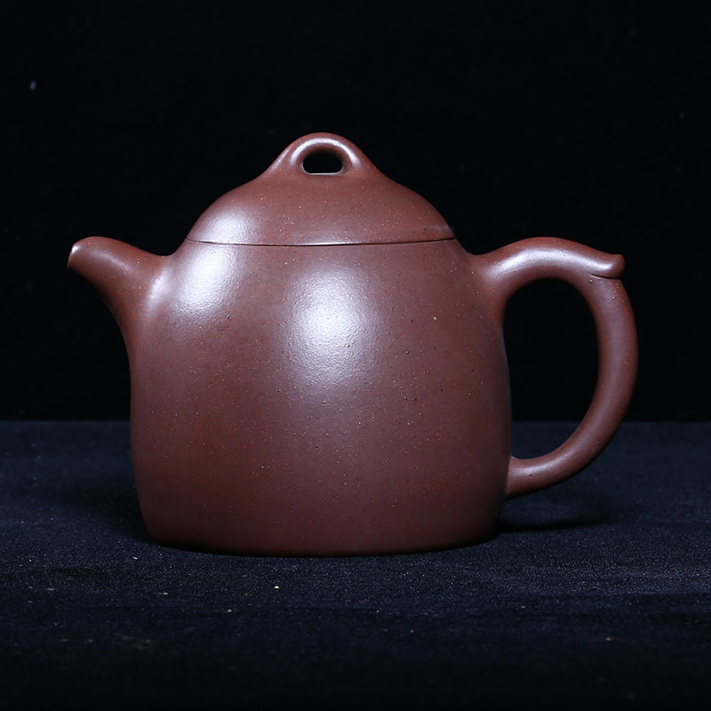 台湾回流老紫砂壶早期一厂老壶老紫泥9孔500c秦权壶