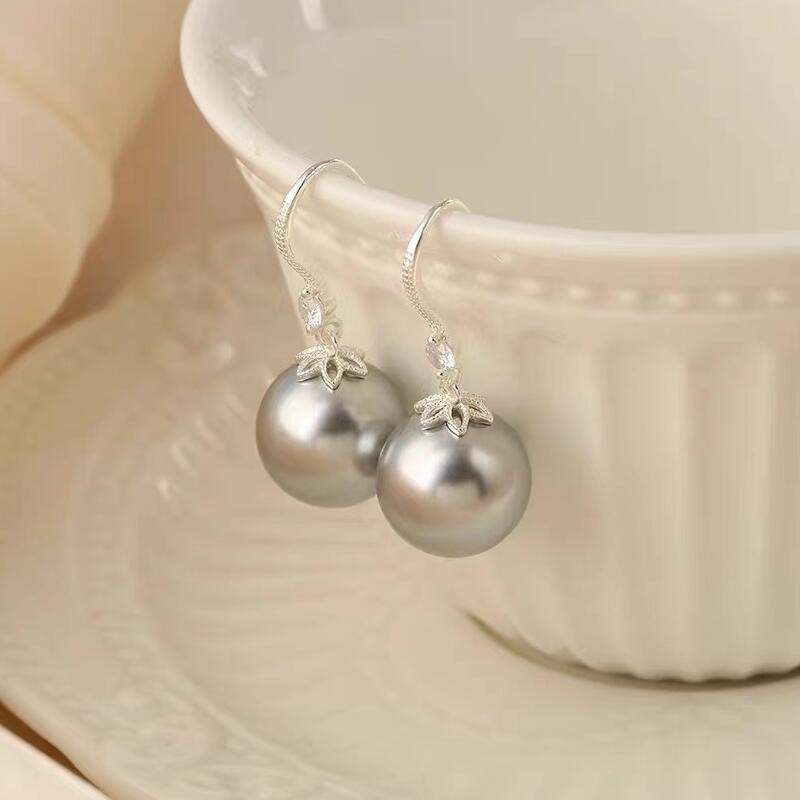 足银耳饰 990足银珠珠耳环简约百搭气质款小巧韩版网红高级感耳饰