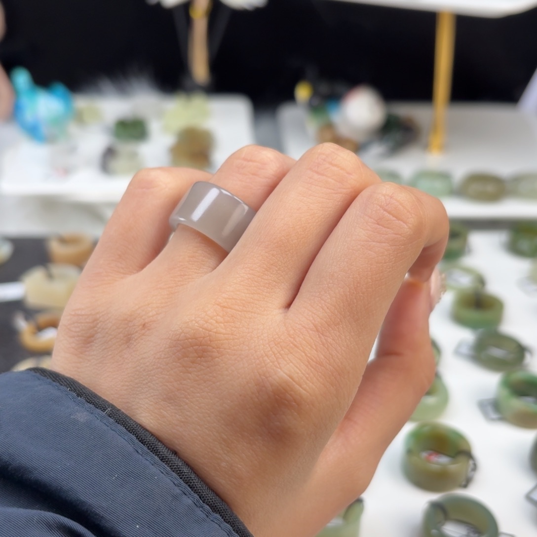 和田玉未镶嵌戒指P36冰透直切16.6不退换