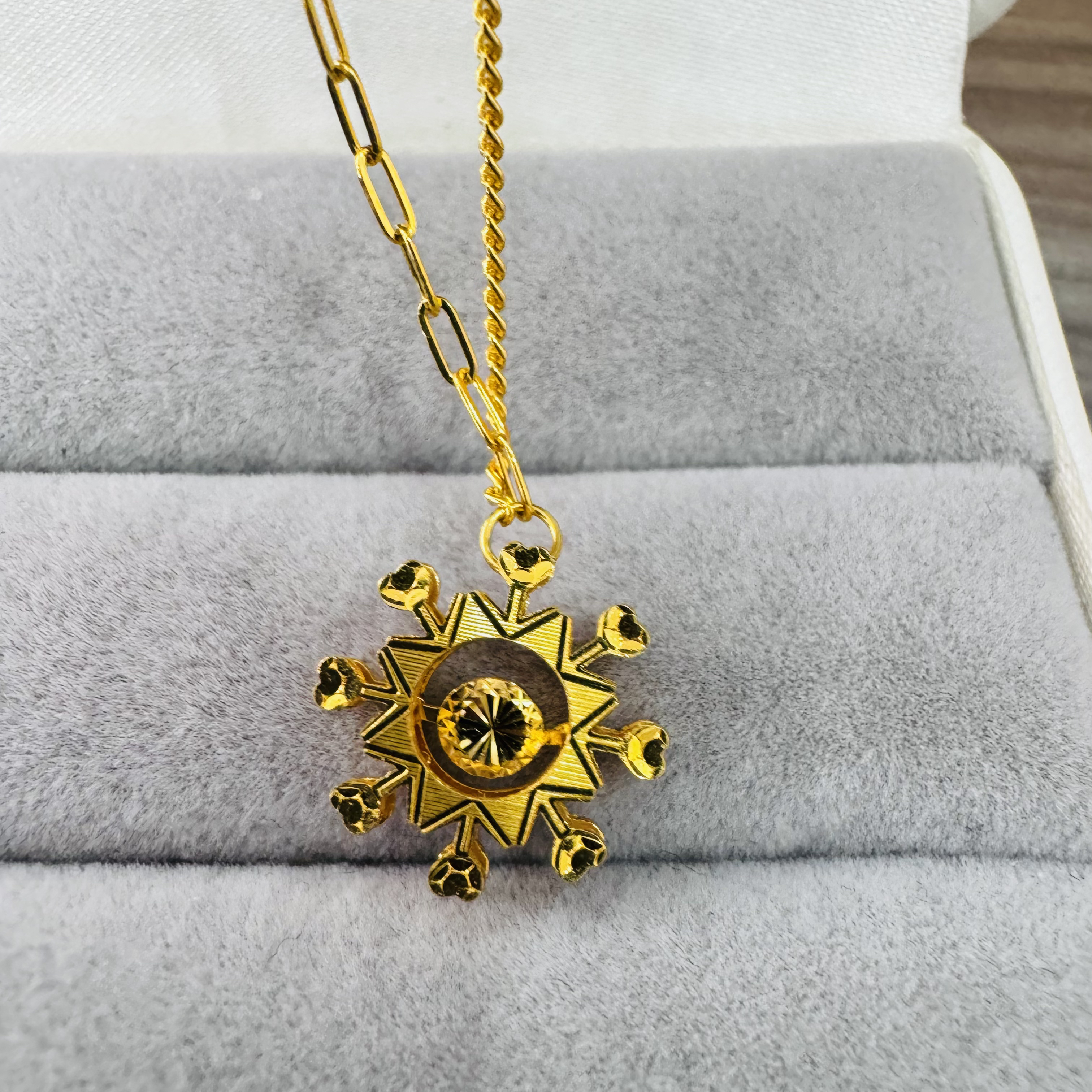 【北北专享】 足金999饰品 太阳花颈饰 5.98 GP