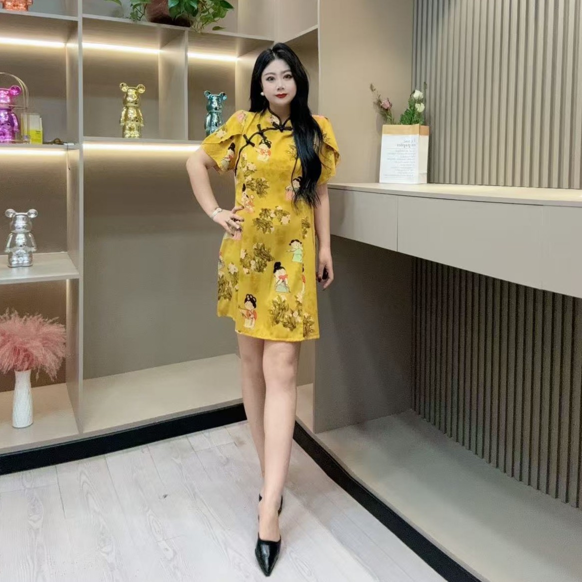 夏季连衣裙-娇 888 时尚潮流国风气质女人味旗袍胖MM大码女装新款