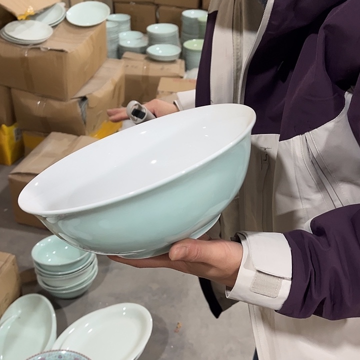 瓷片9英寸双面釉大汤碗一个微瑕包邮