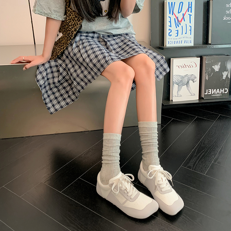 2025新款头层牛皮德训鞋苹果头软底休闲鞋磨砂面男女同款