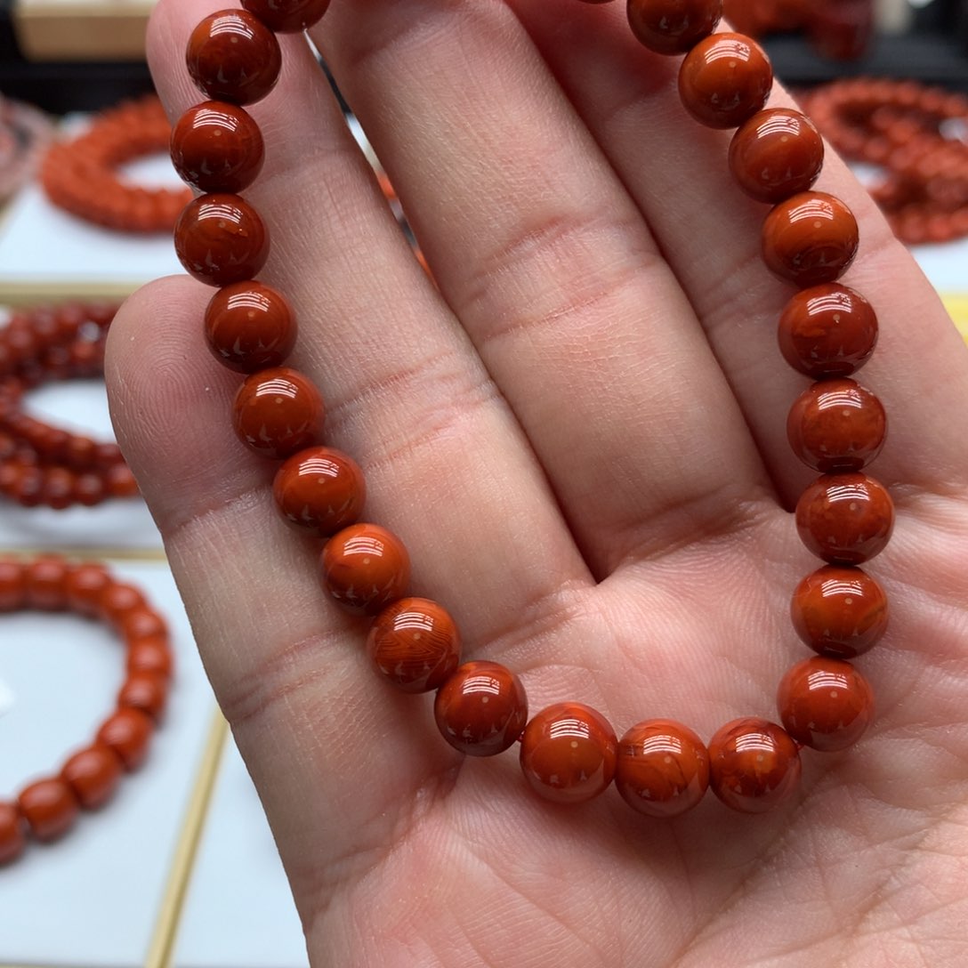 南红玛瑙手链，发货一个未镶嵌