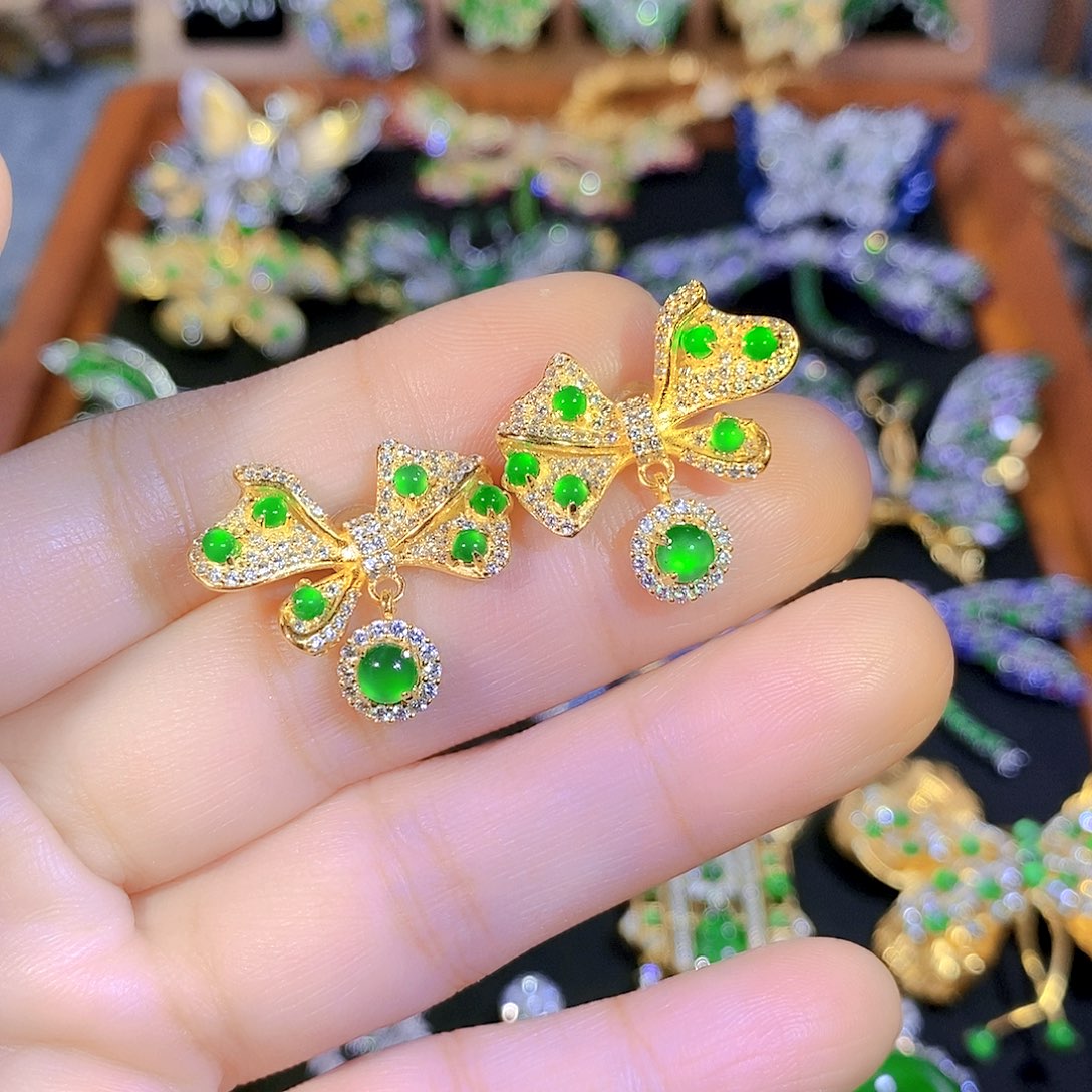 吊坠(不含链)银S925镶嵌翡翠