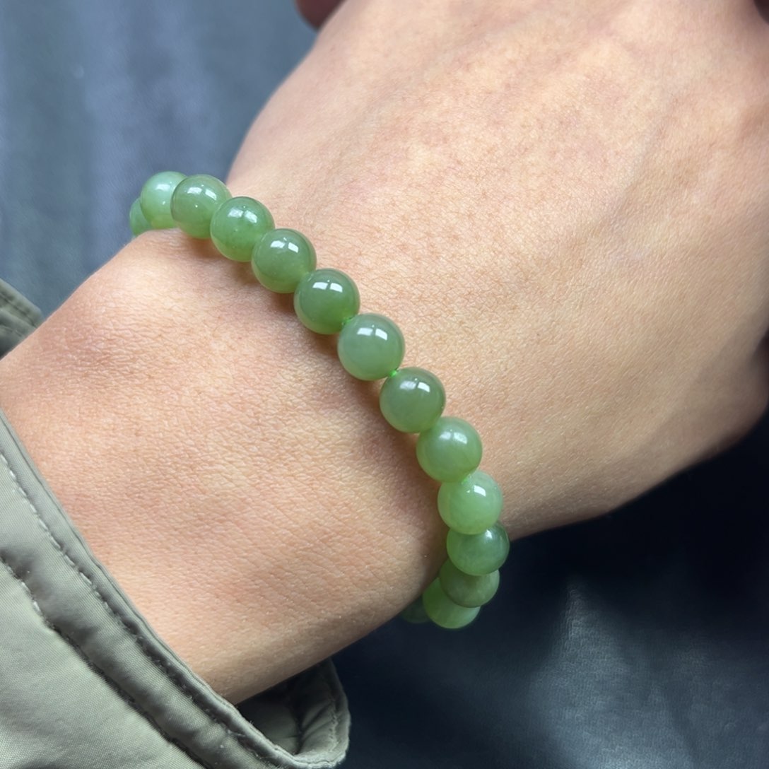 和田玉手链未镶嵌多样性俄罗斯碧玉卡8无黑点货头