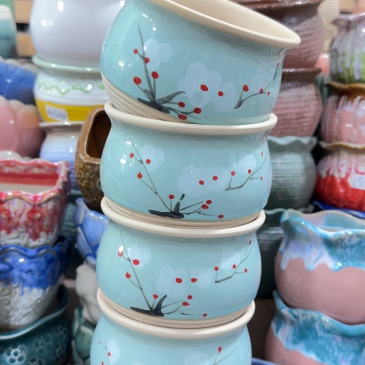 凑9快包邮，有孔，陶瓷花盆