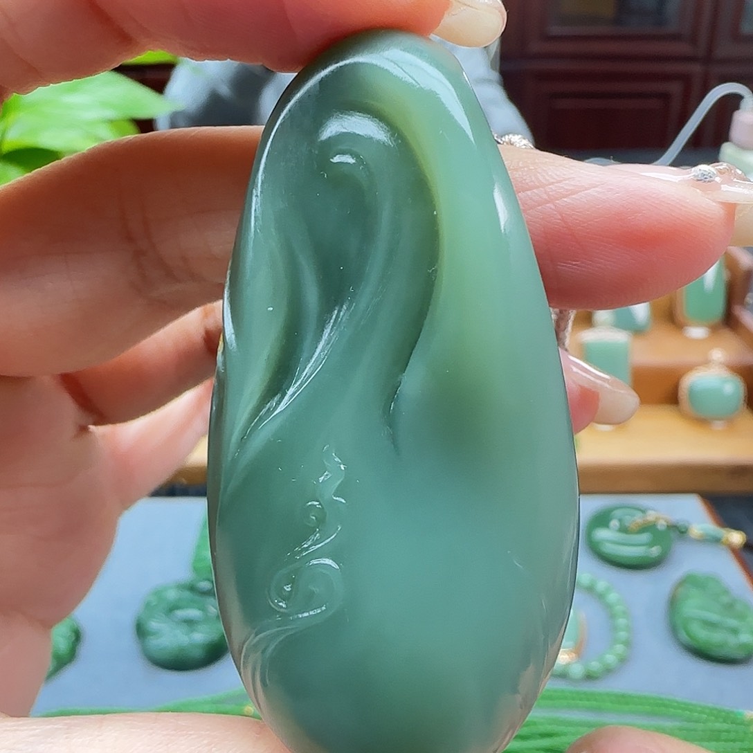和田玉（碧玉）吊坠(不含链)未镶嵌