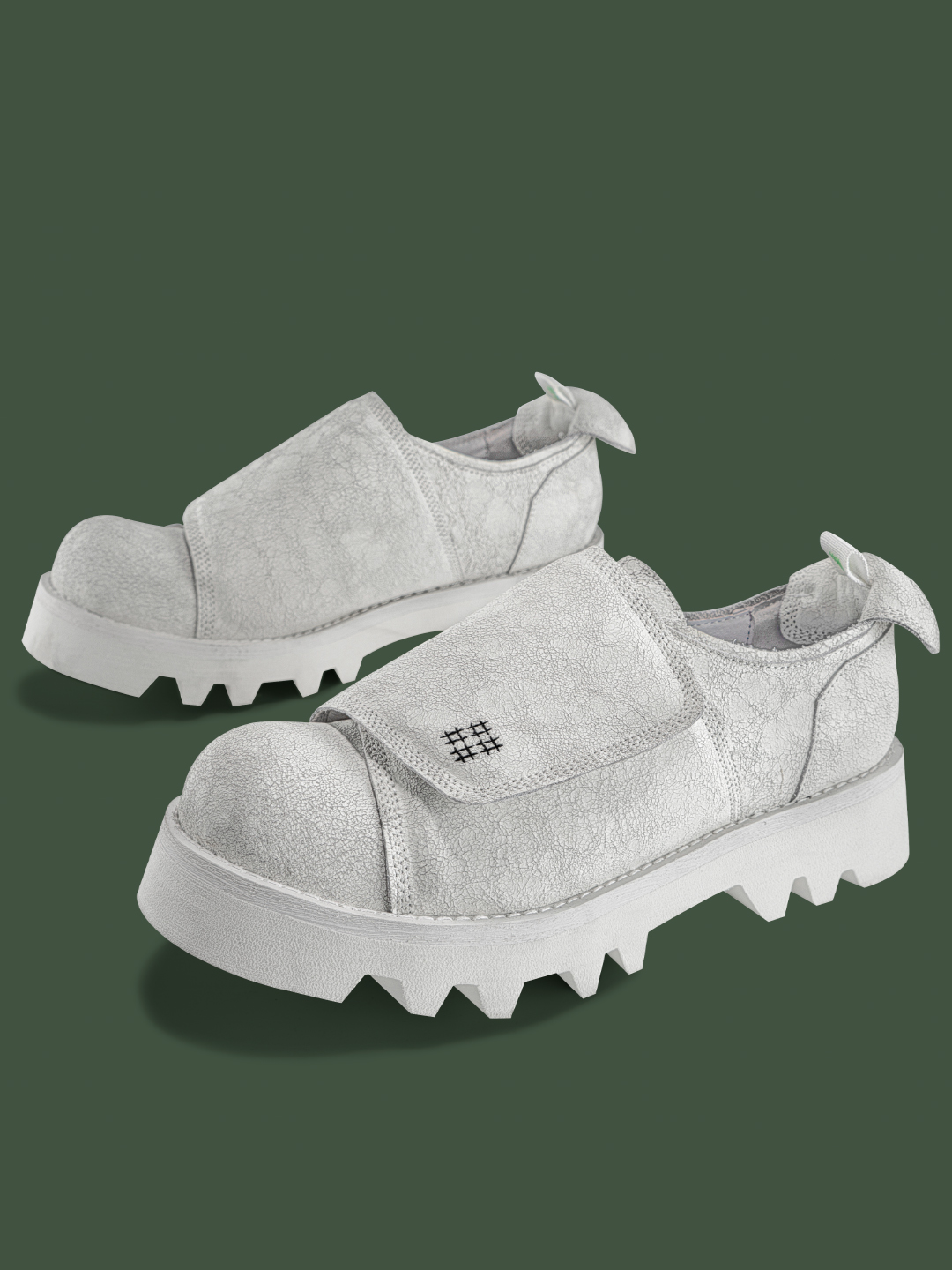 编界Rewrite 朴 高级白面包鞋裂纹厚底德比鞋小众走秀皮鞋2023ss